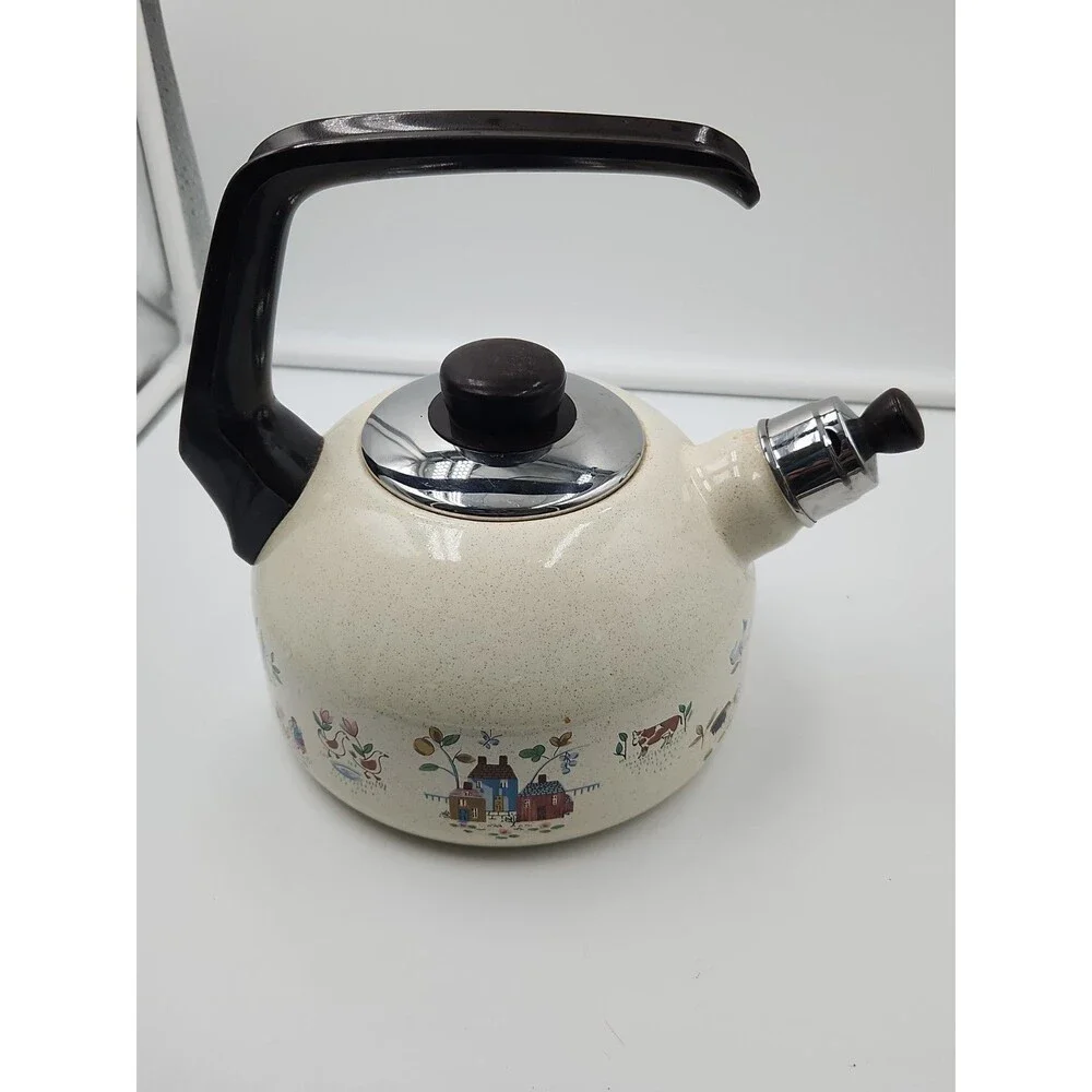 Vintage International Heartland Village Tea Kettle Cottage Core 1990’s Teakettle